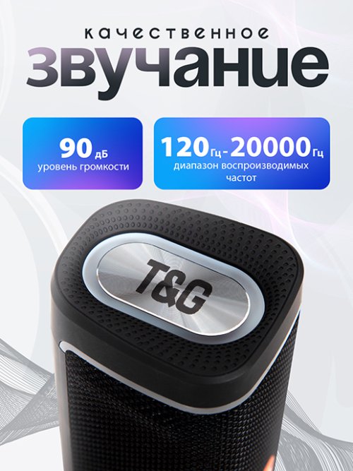Портативная Bluetooth колонка TG-375 (черный), фото 3 из 22