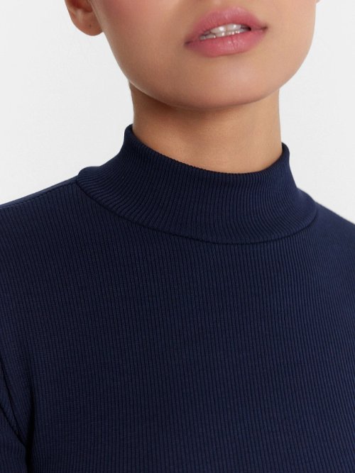 Прилегающее платье в рубчик графитового цвета, фото 5 из 6