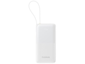 Baseus Bipow 2 Digital Display Power Bank 10000mah 20W с кабелем USB-C (белый)