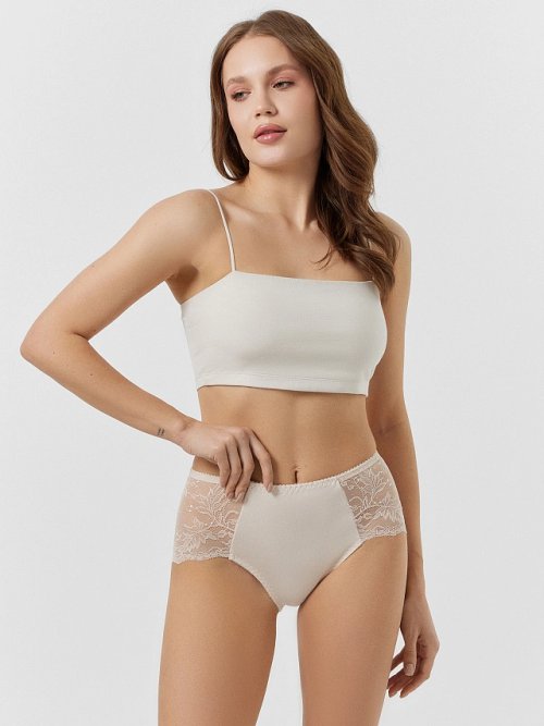 Трусы шортики женские белые с кружевом, фото 1 из 7