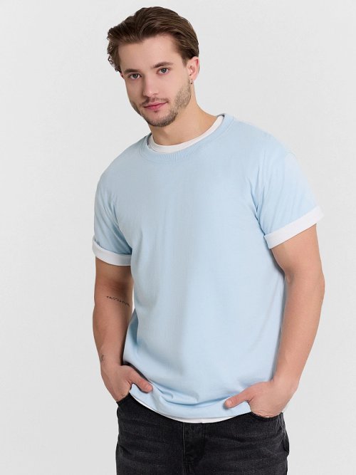 Футболка мужская голубая, фото 5 из 10