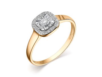 Кольцо помолвочное Bellissima, красное золото 585 проба, вставка бриллиант