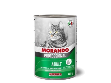 Консерва Morando, для кошек, кусочки в соусе с ягнёнком и овощами, Professional, 405 г