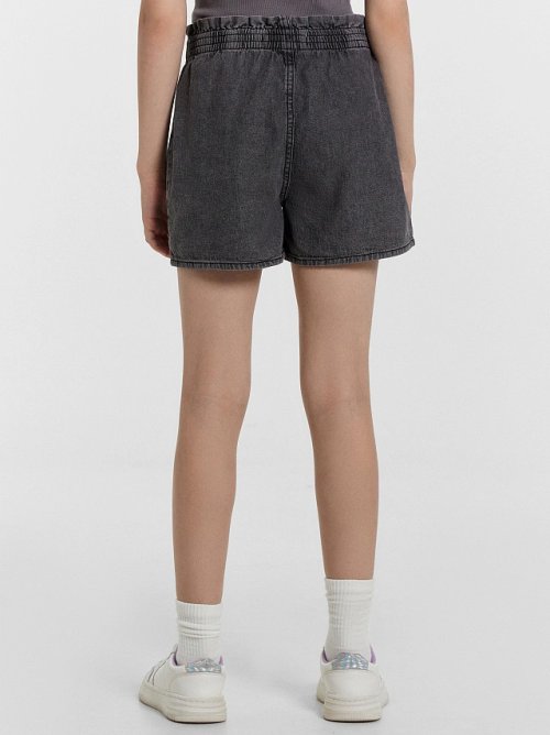 Шорты джинсовые для девочек серые, фото 4 из 5