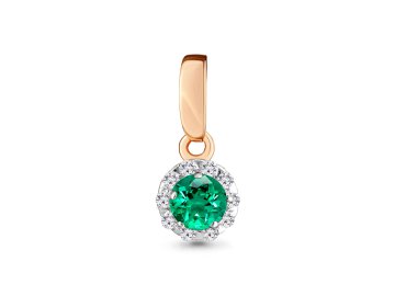 Подвеска декоративная Aquamarine, красное золото 585 проба, вставка бриллиант