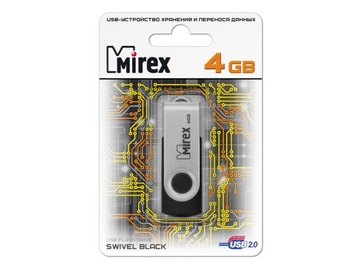USB Flash MIREX Swiwel Black 4GB (13600-FMURUS04)