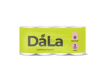 Бумага туалетная DALA трехслойная, 8 шт