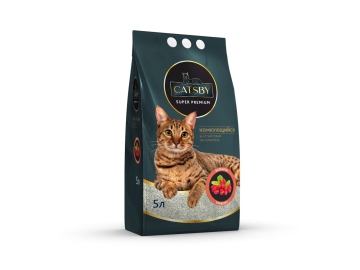 Наполнитель CATSBY Barberry бентонитовый комкующийся минеральный 5 л (4 кг)