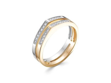Кольцо декоративное Brilliant Style, красное золото 585 проба, вставка бриллиант