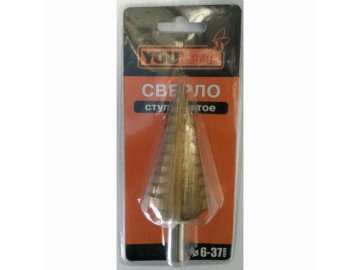Сверло ступенчатое Yourtools ф 6-38мм (12ступ-6/8/11/14/17/20/23/26/29/32/35/38мм) (в блист.уп.)