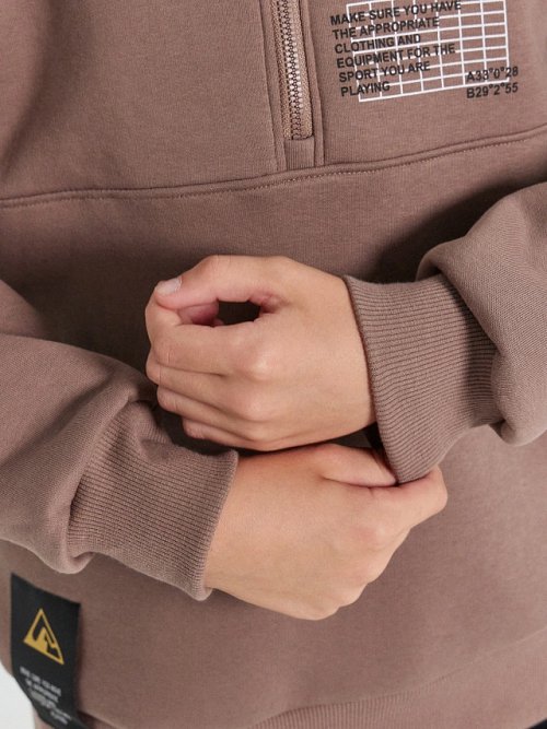 Худи для мальчиков таупово-бежевый с печатью, фото 6 из 7