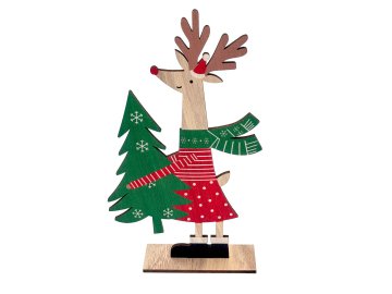 Украшение новогоднее Калядны час Joy Wooden Deer 14х25см HC62 Ома