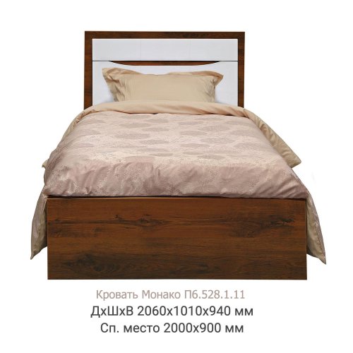 Кровать одинарная «Монако» с низким изножьем, фото 1 из 2