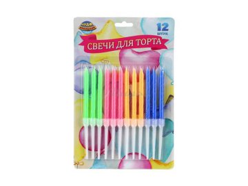 Свечи для торта, 12 шт, арт. СС12-113348-C