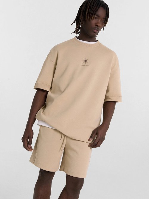 Комплект мужской бежевый с принтом и надписью "made for sunshine", фото 8 из 9