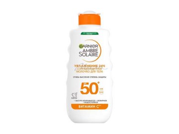 Молочко солнцезащитное для тела GARNIER Ambre Solaire Увлажнение 24ч SPF 50+, 175 мл