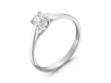 Кольцо помолвочное Zlato, серебро 925 проба, вставка фианит