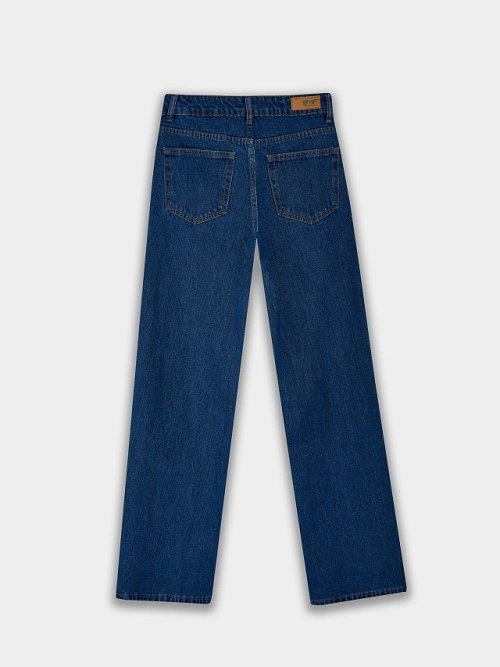 Джинсы женские wide leg темно-синие со средней посадкой, фото 12 из 13