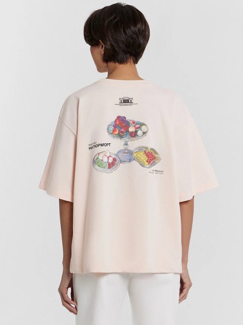 Футболка женская розовая с принтом "Натюрморт, И. Машков", фото 2 из 8