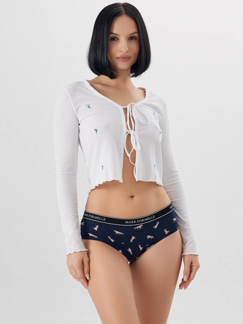 Трусы шорты женские новогодние синие, фото 1 из 8