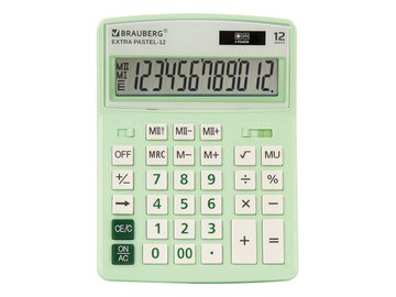 Калькулятор BRAUBERG Extra Pastel-12-LG 250488 (мятный)