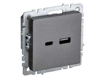 Розетка USB IEK Brite РЮ11-1БрС