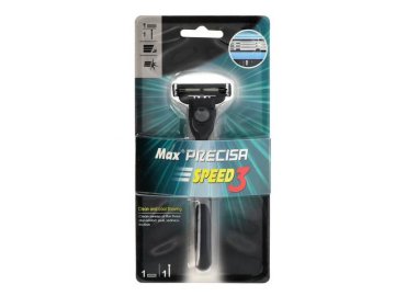 Бритва мужская безопасная с 1 сменной кассетой MAX 3 лезвия, увлажняющая полоска, PL107