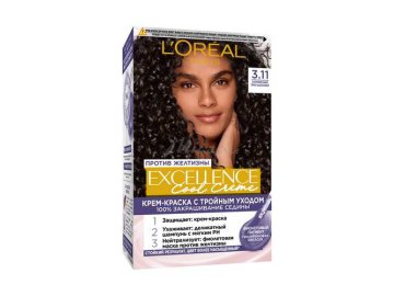 Крем-краска для волос L'OREAL Excellence Cool Crème с тройным уходом, тон 3.11, 255 г