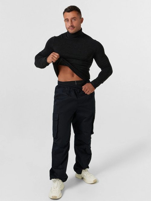 Джемпер "Термо" из бамбука и шерсти с воротником-стойкой в оттенке "антрацит", фото 6 из 27