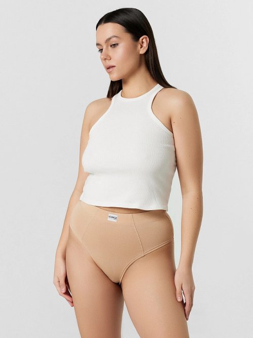 Трусы макси женские бежевые, фото 1 из 14