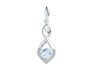 Подвеска декоративная Diamant, серебро 925 проба, вставка фианит/топаз