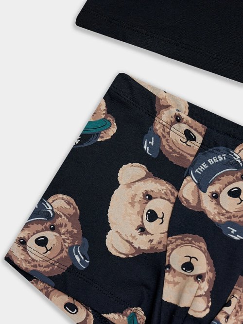 Комплект домашний для мальчиков черный с принтом "more chill", фото 4 из 12