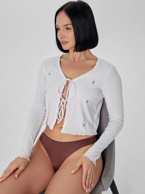 Трусы бразилиана женские с сатиновым блеском, фото 7 из 8