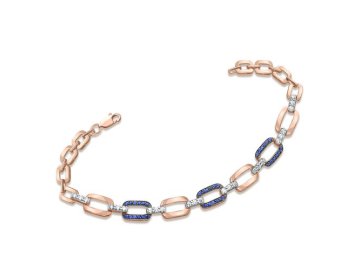 Браслет декоративный 7 Карат, красное золото 585 проба, вставка фианит