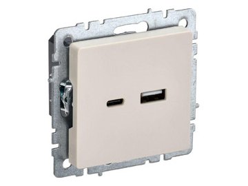 Розетка USB IEK Brite РЮ11-1БрКр