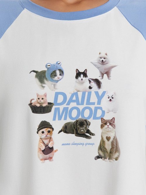 Сорочка ночная женская с принтом и надписью "daily mood", фото 4 из 8