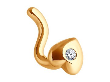 Пирсинг в нос Diamant, красное золото 585 проба