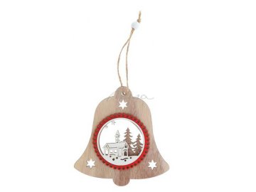 Украшение новогоднее подвесное деревянное 10 см, арт. 7012307142 Мила