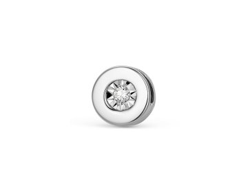 Подвеска шарм LUCKY DIAMOND, белое золото 585 проба, вставка бриллиант