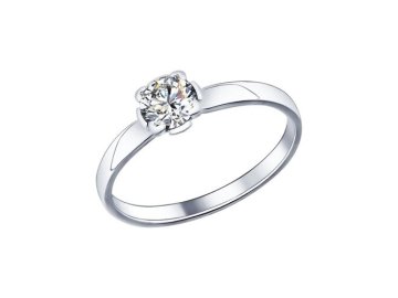 Кольцо помолвочное SOKOLOV, серебро 925 проба, вставка фианит