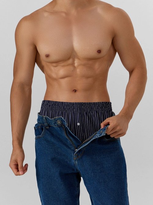 Трусы шорты мужские синие в полоску, фото 6 из 21