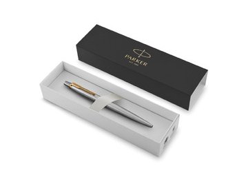 Ручка шариковая PARKER Jotter Core Stainless Steel GT (корпус серебро/позолота, синяя) 1953182