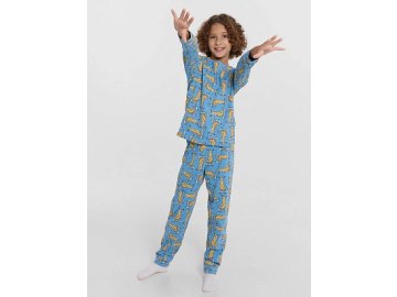 Комплект для мальчиков (джемпер, брюки) голубой с жирафами