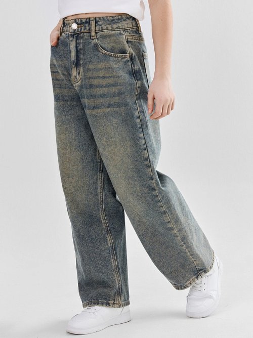Джинсы для девочек Baggy fit с высокой посадкой, фото 6 из 10