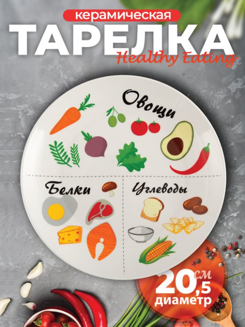 Тарелка керамическая Healthy Eating, фото 1 из 24