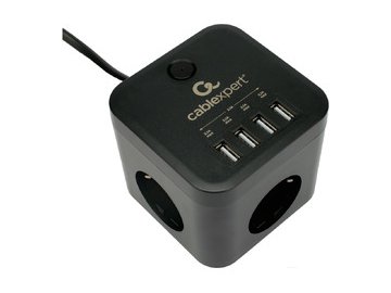 Сетевой фильтр Cablexpert CUBE-3-U4-B-1.5