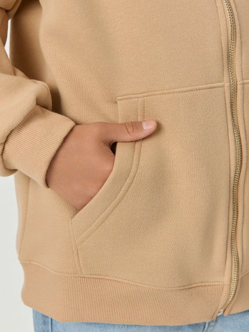 Толстовка для мальчиков бежевая на молнии, фото 6 из 8