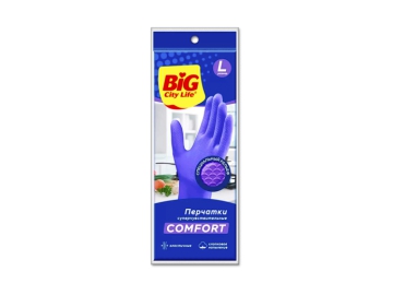BIG City Перчатки латексные Суперчувствительные фиолетовые L