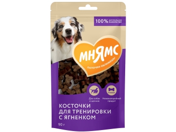 Лакомство Мнямс косточки для собак тренировочные с ягненком, 90 г в Молодечно Зообазар