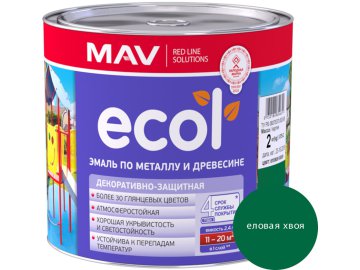 Эмаль ECOL по металлу и древесине (ПФ-115) еловая хвоя глянцевая  2,4л (2 кг)